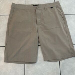 Travis Mathew Tan Flat Front Men Golf Shorts